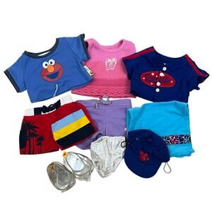 Lot of Build A Bear Clothing Outfits - Shirts, Shorts, Shoes, Hat - Girl and Boy